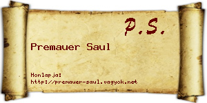 Premauer Saul névjegykártya